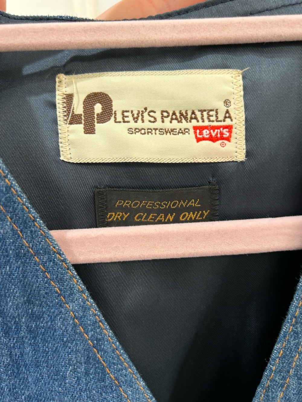 Rare 70s VINTAGE Levi’s Panatela Tailored Leisure Denim Vest Men’s S Women’s M/L - Picture 7 of 13